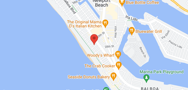 map of 117 29th St Newport Beach, CA 92663